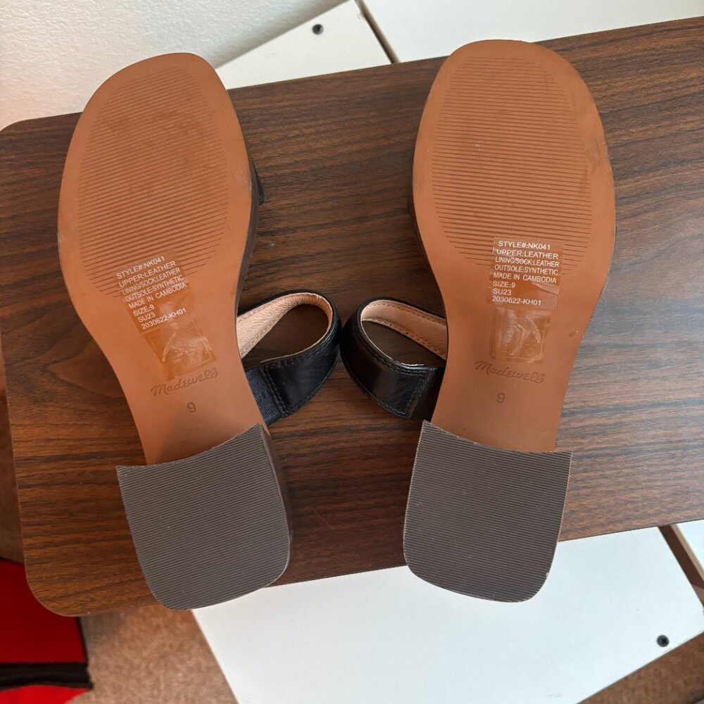 NWOT Never Worn Madewell Saige Black Double Strap Sandals Sz 9 - Picture 7 of 7